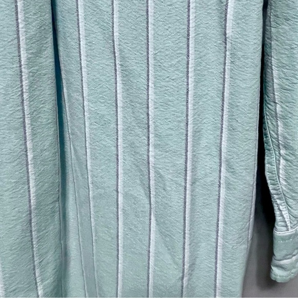 TOMMY HILFIGER Long Sleeve Oxford Stripe Shirt Men's XL Aqua Button-Down COASTAL - Picture 8 of 14